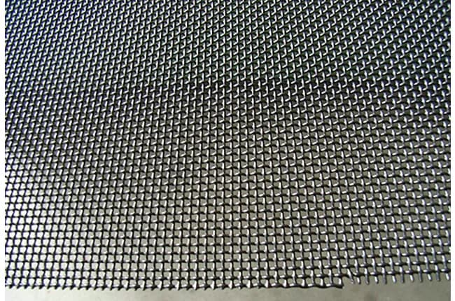 Close-up of woven marine-grade stainless steel security mesh
